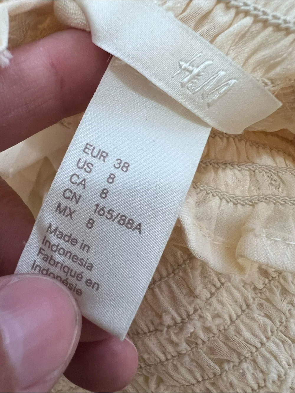 H&M Cream Sheer Turtleneck Ruffled Blouse size 8
